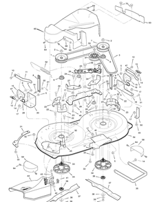 Mower Housing Diagram and Parts List for 7800280-405628X114 2008 Briggs and Stratton Lawn Tractor